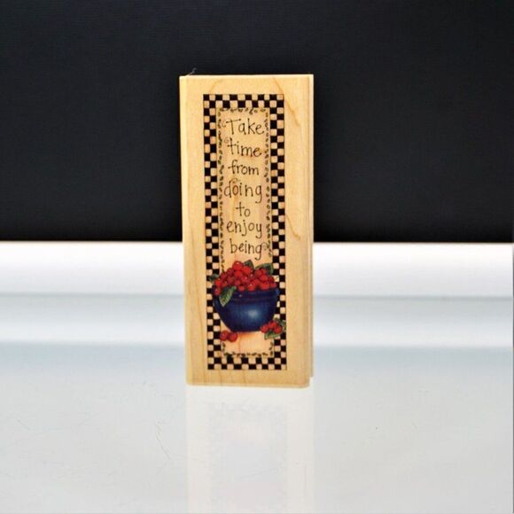 Take Time From Doing To Enjoy Being Inkadinkado By Joy Marie Rubber Stamp New - Picture 5 of 6